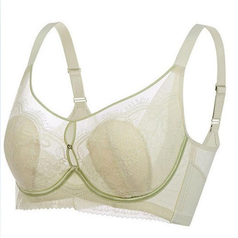 Sexy Spitzenunterwäsche für Damen, Memory-Draht gerafftes Oberbrust-Kollektions-BH Hasenohren Kristall-Cup Atmungsaktiver BH