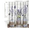 Bathroom Waterproof Curtain Digital Printing Plant Vase Shower Curtain Non-Punching Toilet Partition Curtain Shower Cloth