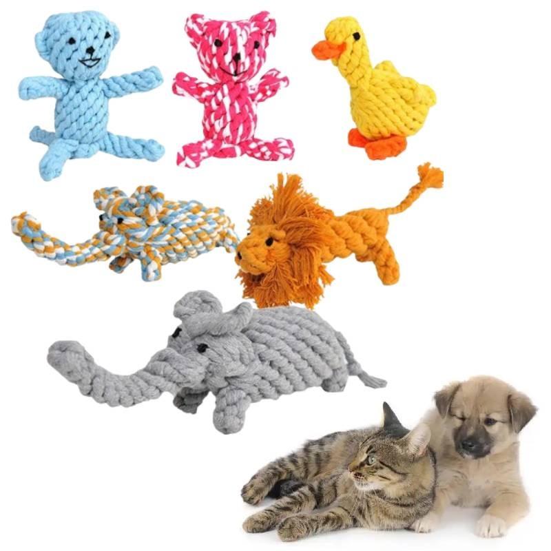 Handcrafted Animal Pet Toys For Dogs Featuring Colorful Cotton Rope Durable Chew Duck Giraffe Moose Ideal For Interactive Playtime