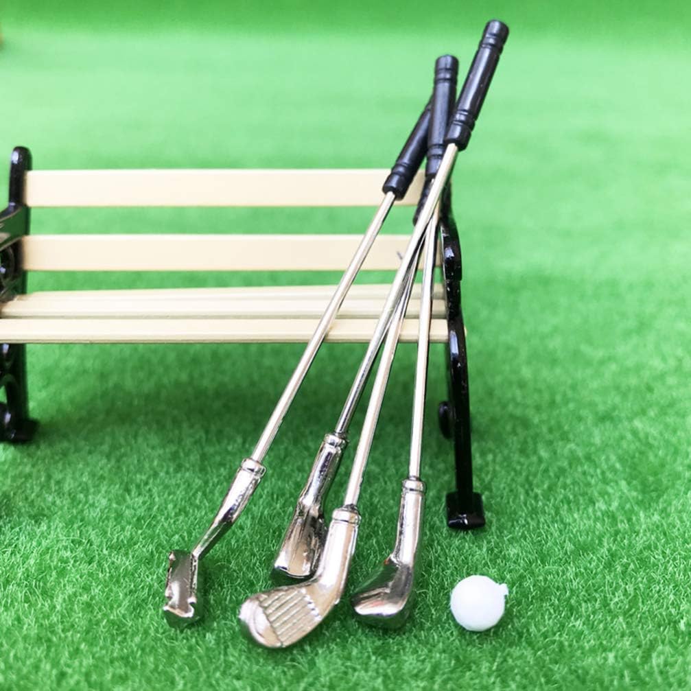 Set de Golf Miniatură pentru Casă de Păpuși Model Miniatură Club de Golf Mini Cluburi de Golf pentru Copii 1:12 Accesorii Mobilier Jucărie Păpușă