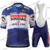 Soudal Quick Step Cycling Jersey Men's Set Summer Cycling Clothing Road Race Bike Shirt Suit MTB Women Bicycle Bib Shorts