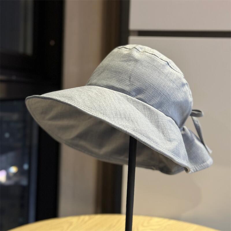 Korean-style high-quality fisherman hat for women, sun protection hat with large brim, breathable, versatile, UV-resistant, trendy sun hat