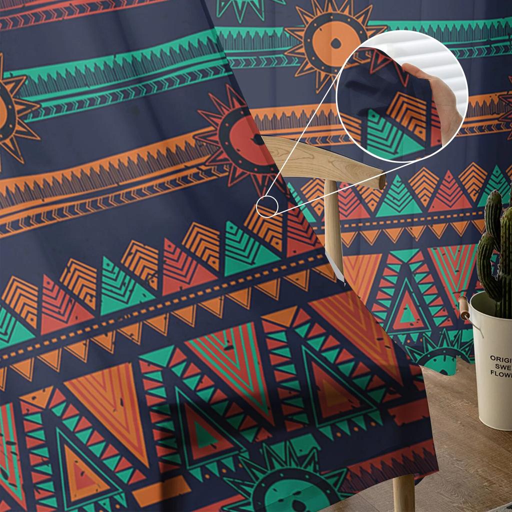 Bohemsk Urfolk Mexico Moderne Trykte Tyllgardiner for Soverom Balkong Vindusdekor Kreativ Mote Hjem Gjennomsiktig Gardin