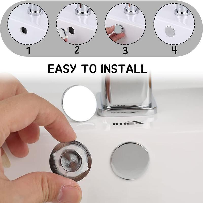 4Pcs Plastic Sink Hole Overflow Cover Sink Overflow Ring Set Round Overflow Hole Cover Basin Trim Drain Cap Cover For Kitchen