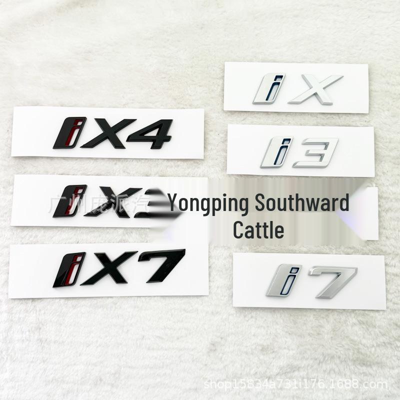 

BMW IX3 IX4 IX7 Rear and Side Fender Four-Wheel Drive Letter Sticker Set Small I3 Gloss Black