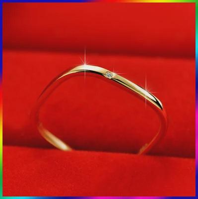Tiandi Youfangyuan Titanium Steel Gold Square Ring for Women – Non-Fading, 2020 Trending Design