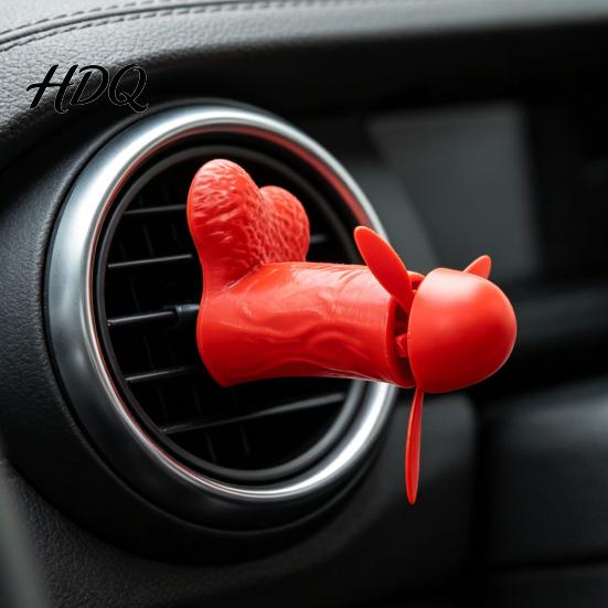 Fun Car Vent Decoration Funny Air Freshener Clip Novelty Aromatherapy Diffuser Rotating Propeller Automotive Outlet Fan for Interior Accessories