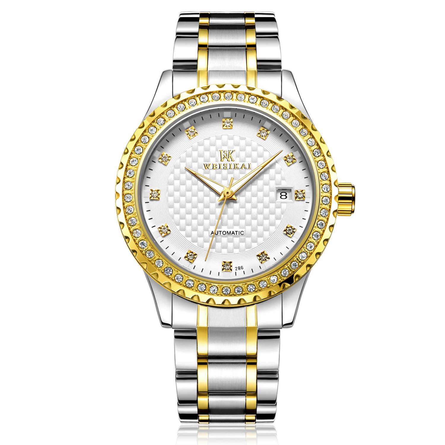 

WEISIKAI новые роскошные мужские часы с коробкой, мужские водонепроницаемые часы, мужские механические часы