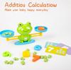 Kids Frog Balance Scale Cute Cartoon Enhance Cognitive Ability Math Counting Toy Interactive Frog
