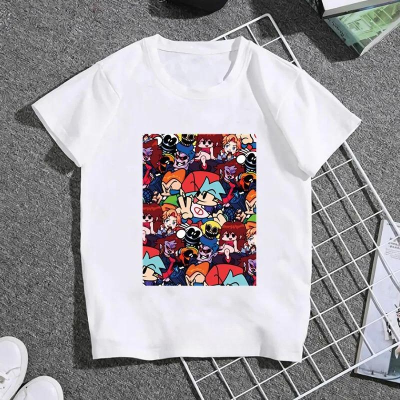 Hot Game Friday Night Funkin Cartoon Kids T Shirt Girls Summer Fashion Tops Baby Boys Clothes Children Short Sleeve T-shirt