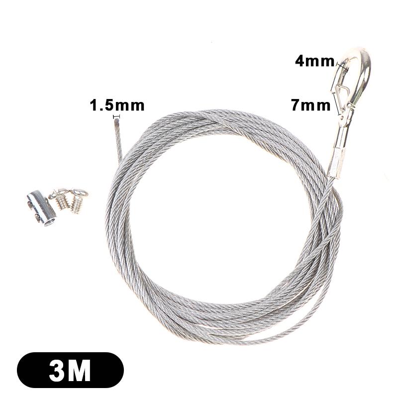 Locking Stainless Steel Wire Rope Adjustable Retractable Suspension Lanyard for Industrial Equipment Hanging Work
