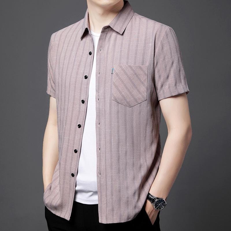 Мужская летняя рубашка с короткими рукавами — фото 9