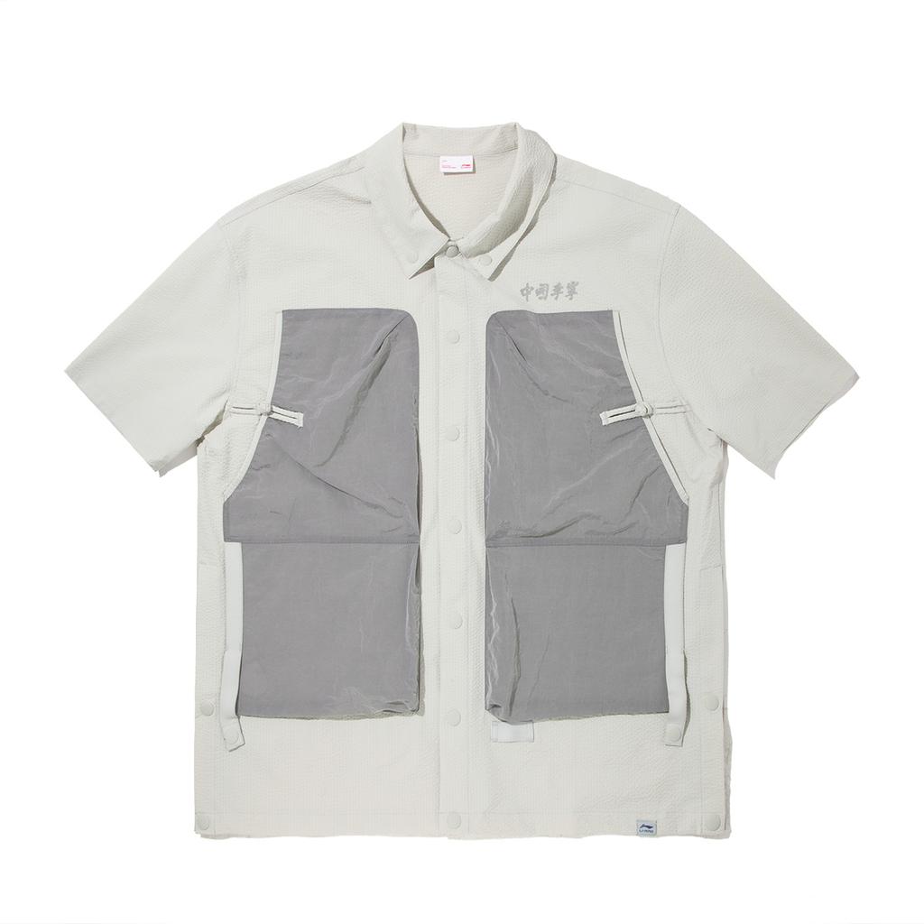 Li Ning X ANB Collaboration Series Comfortable Minimalist Color Block Polo Loose Versatile Casual Short Sleeve Shirt Men Shirts ASHV163-3