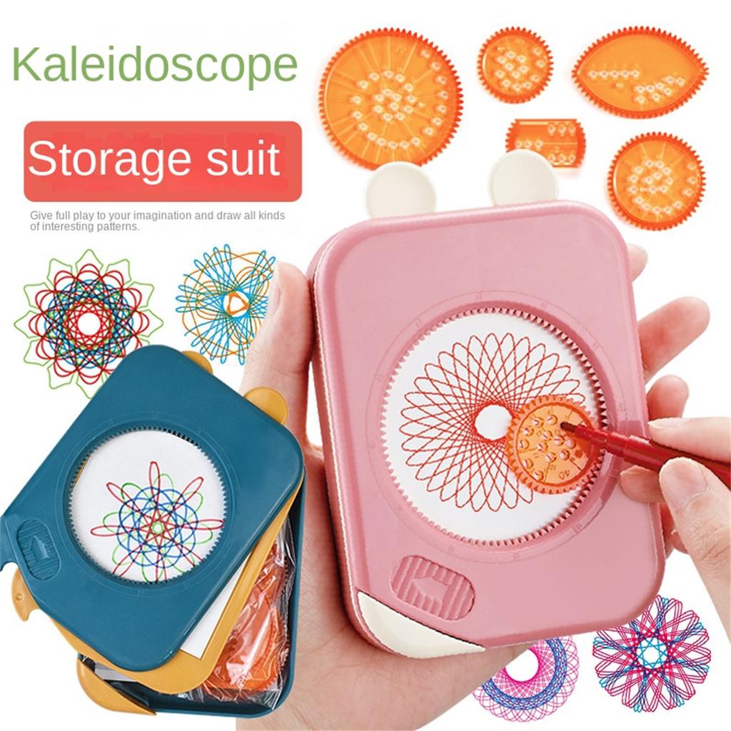 27Pcs Drawing Toys Set Gears Wheels with Pens Spiral Designs Painting Accessories Geometric Ruler Toy 1ml