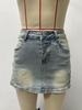 2025 Sexy Retro Denim Mini Skirt: Loose, Slimming, Stylish Women's Fashion
