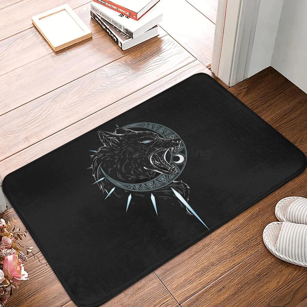 Viking Nordic Celtic Symbol Entrance Door Floor Mat Vikings Tattoo Odins Ravens Carpet Rugs Anti-Slip Waterproof Bathroom Mat