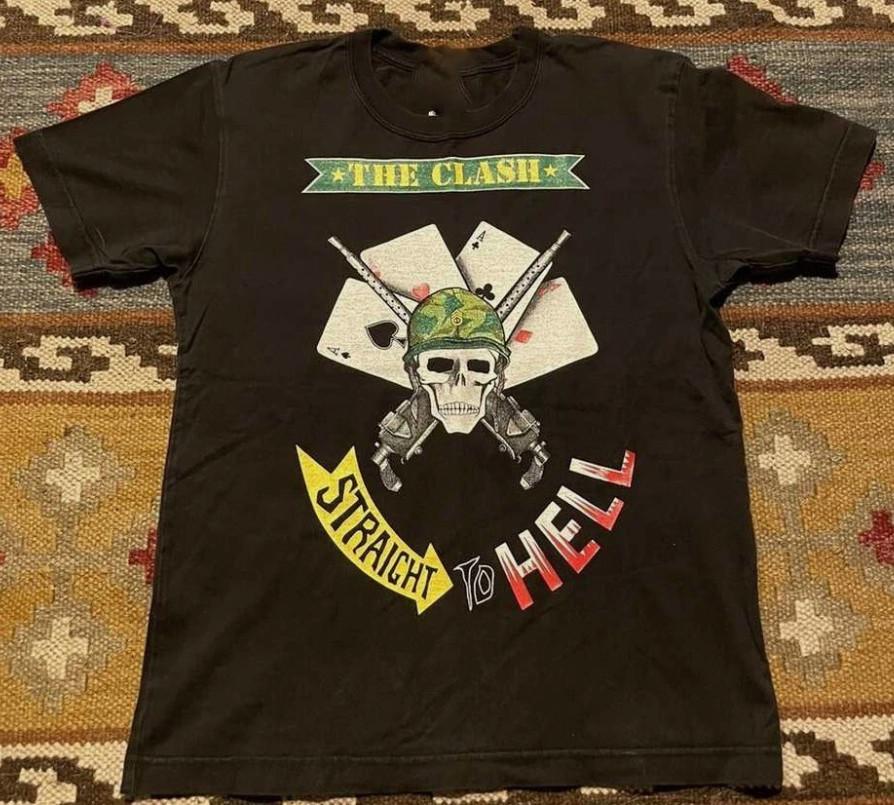 The Clash Straight to Hell tour Classic Tshirt Cotton unisex Tee S5XL Unisex T-Shirt XXL