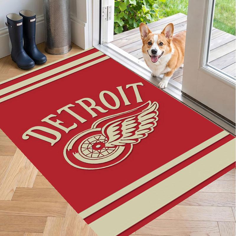 Soft Floor Carpet Detroit Red Wings Pattern Area Rug Decorative Mat For Home Room Decoration