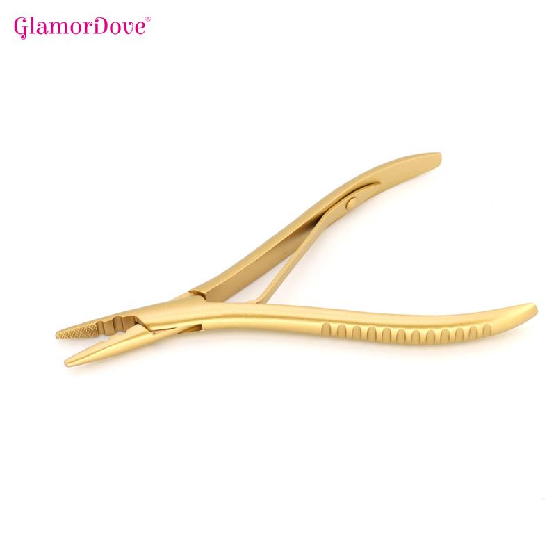 GlamorDove Beaded Weft Hair Extension Kit – Double Hole Pliers, Bead Remover & Sewing Tools