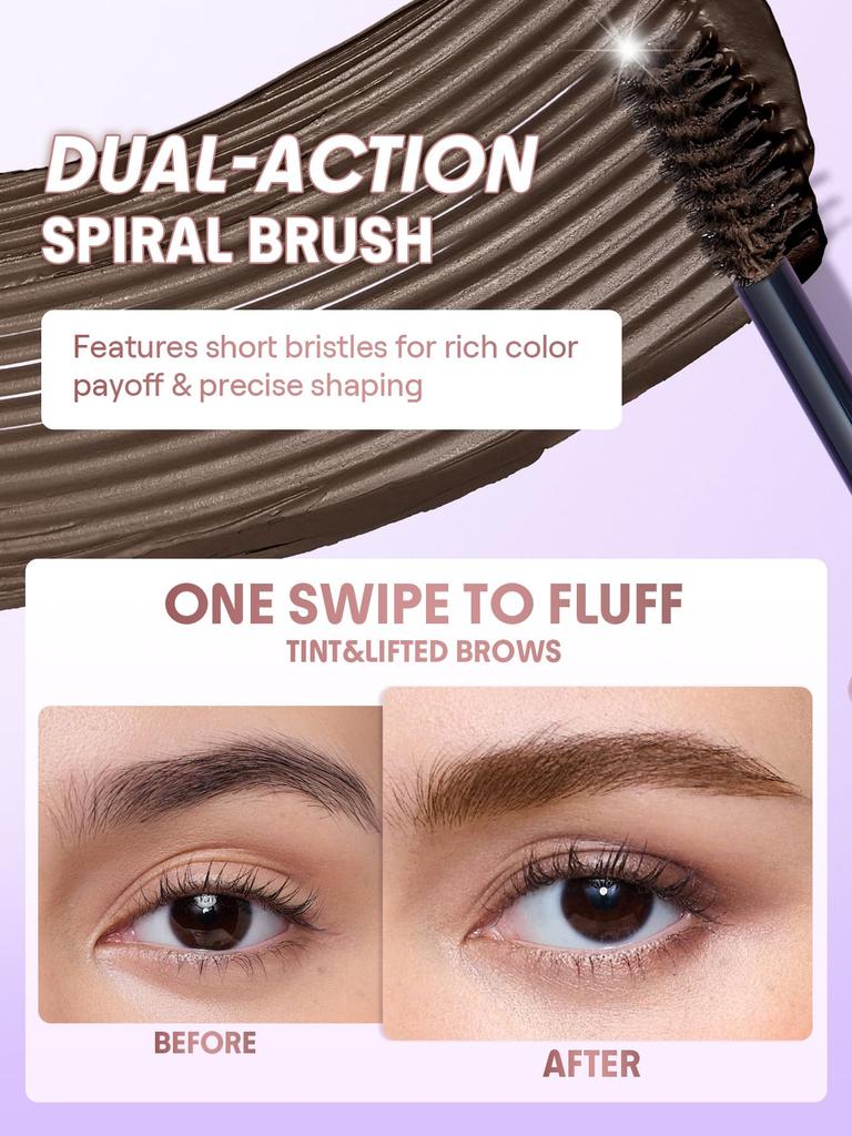 Sheglam Airy Tinted Volumizing Eyebrow Gel High Color 3D Eyebrows Chocolate Mousse/Mascara - Payoff, -