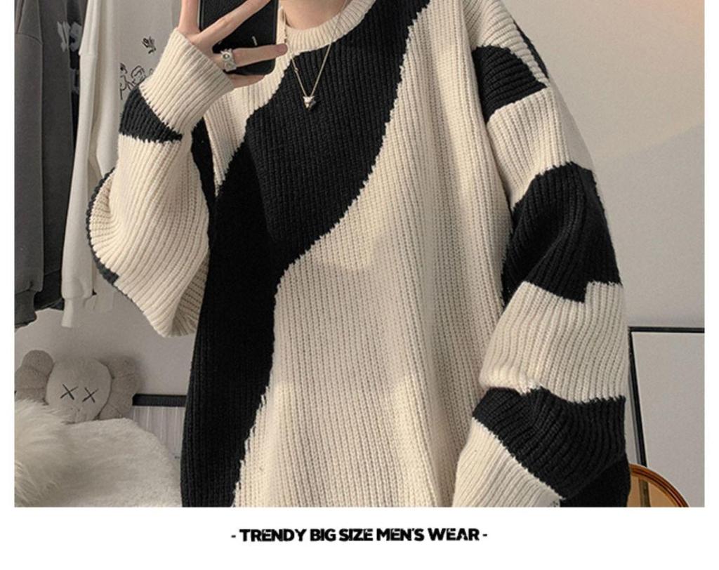 Men's Loose Fit Retro Japanese Style Winter Sweater