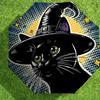 Spooky Witch Cat Umbrella: Automatic Opening & Closing, Outdoor Protection, Travel Accessory, Lightweight & Durable