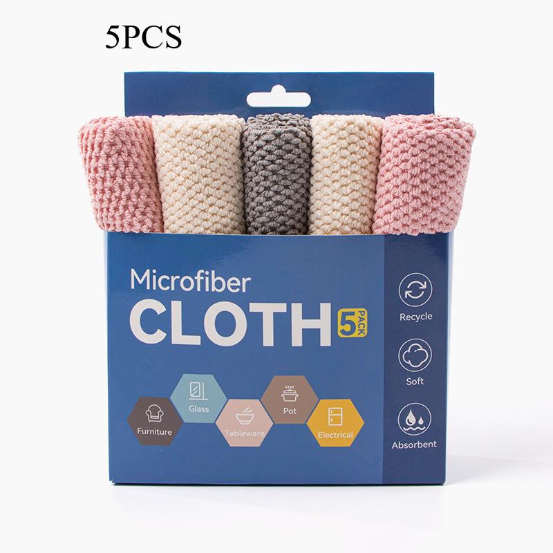 

Corn kernel dishwashing cloth, thickened water absorbing and oil removing ultra-fine fiber kitchen towel, cleaning cloth 5pc