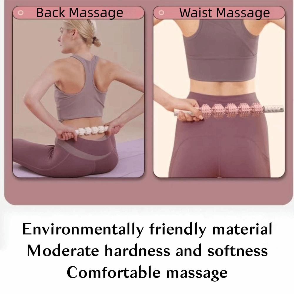 4 Ball Roller Massage Roller Wolf Tooth Texture Portable Muscles Massage Stick Lightweight Fascia Massage Leg Massage Stick