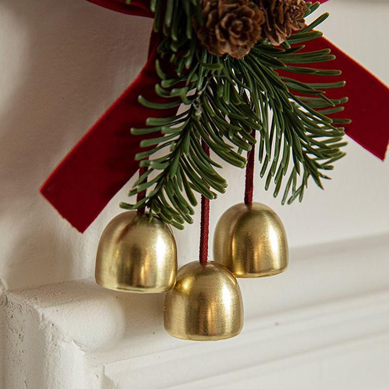 Campanelli di Natale Appendiporta Ornamenti Fiocco di Velluto Pigne Campanelle Pendenti Per Decorazione di Natale 2025 Regalo di Natale Noel