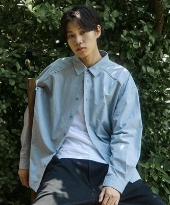 COMONINOZ Cotton Piping Shirt [Blue]
