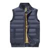 Men's Casual Solid Color Vest, Men's Stand-up Collar Zipper Fleece Warm Sleeveless Vest