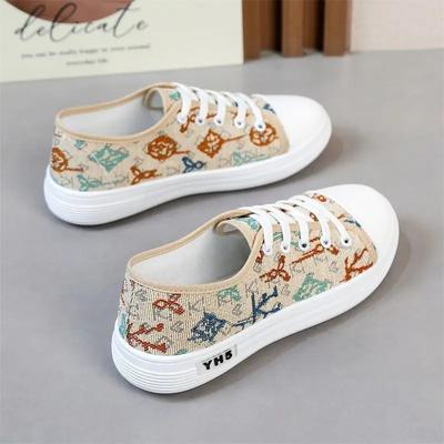 Wiosna i Jesień Nowe Klasyczne Wszechstronne Damskie Buty Płócienne Trend Płaska Podeszwa Studenckie Codzienne Buty Sportowe sneakersy