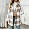 Karrierten Weste für Damen Mit Kapuze Herbst Winter Flauschig Thermisch Warm Ärmellose Jacke Trendige Oberbekleidung