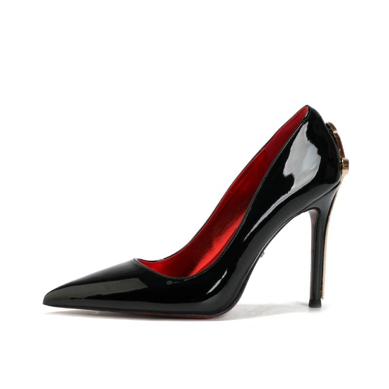 Neue rote Sohle Zepter High Heels Damen dünne Absätze spitz wasserdicht Tisch schwarz sexy königliche Schwester Stil Einzel Schuhe