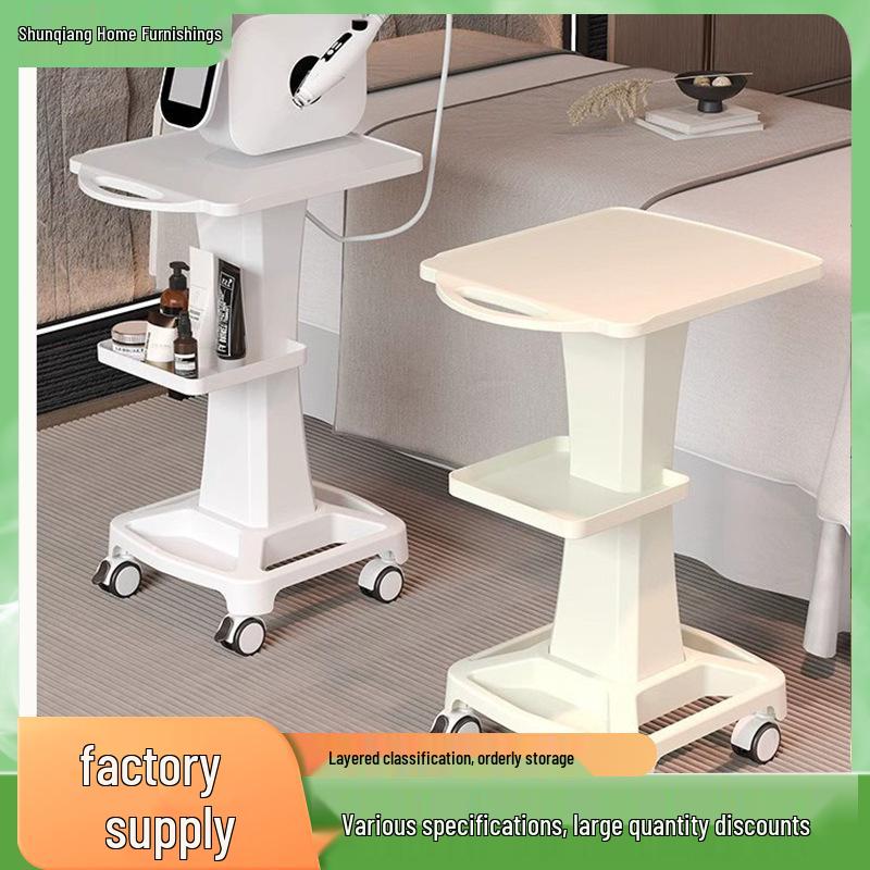 Double-Layer Beauty Trolley: Salon Storage Rack for Nail Art, Dental, and Physiotherapy Tools