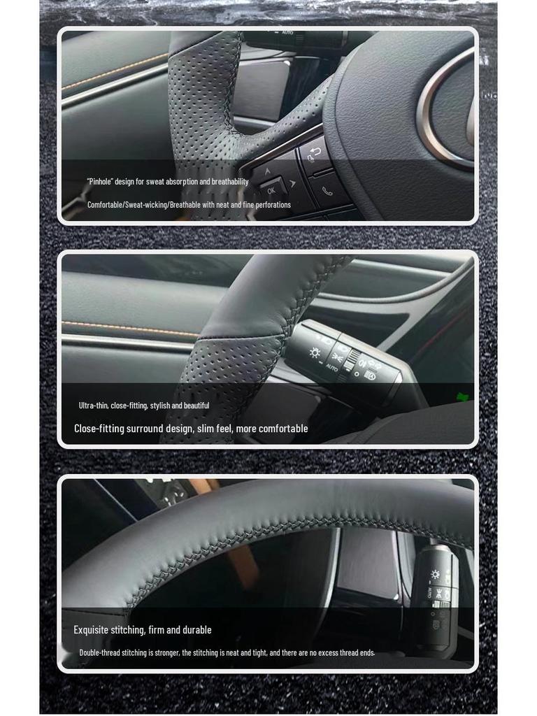 Pokrowiec na kierownicę ze skóry naturalnej, szyty ręcznie, do Lexus ES, NX, RX, GS, IS, CT