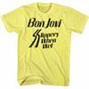 Bon Jovi Slippery When Wet Obal alba Pánské tričko Rocková kapela Koncertní turné Merch