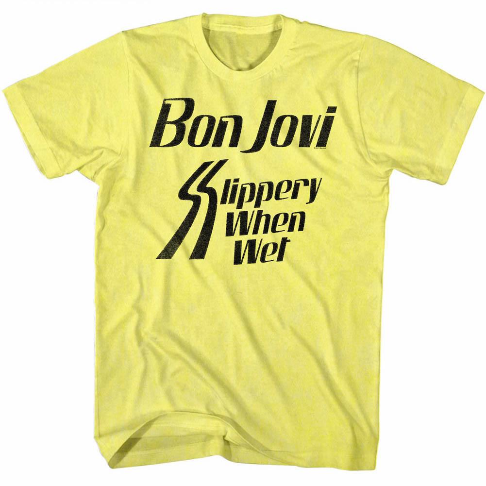 Bon Jovi Slippery When Wet Album Cover Mens T Shirt Rock Band Concert Tour Merch XL