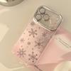 Winter Weihnachten Schneeflocken Glitzer Handyhülle Für iPhone 17 16 Pro Max 15 14 13 12 Pro 11 Stoßfeste Silikon Rückseite