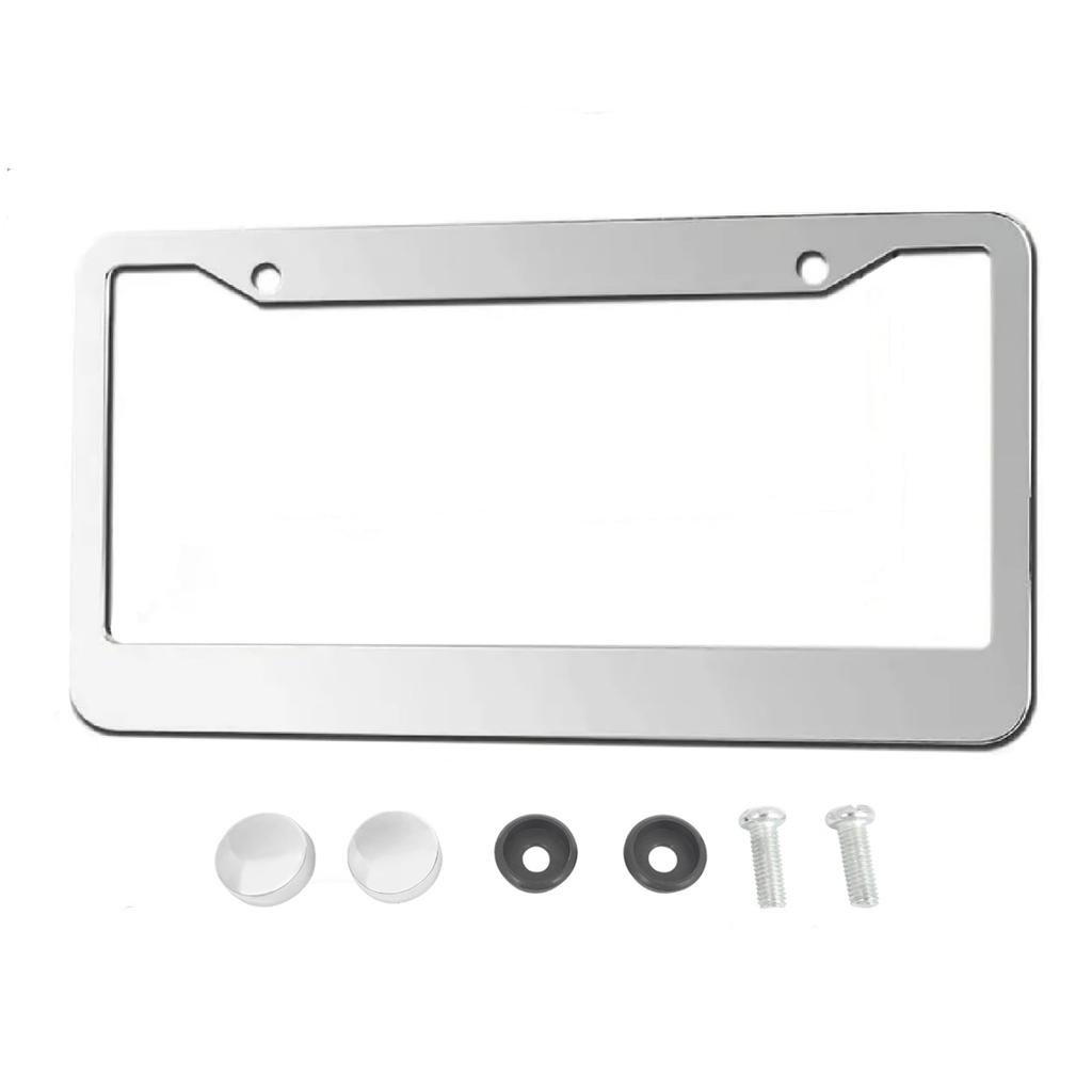 XCLPF Car License Plate Frame - Stainless Steel Auto License Plate Frame Tag Holder Frame Cover - 12x6 Inch for Universal Cars License Plate Covers