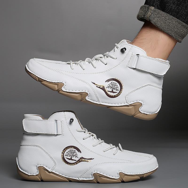 Autumn Winter Handmade Split Leather Boots Men Shoes Comfortable Ankle Boots For Men Casual Shoes Moccasins Men Boots
