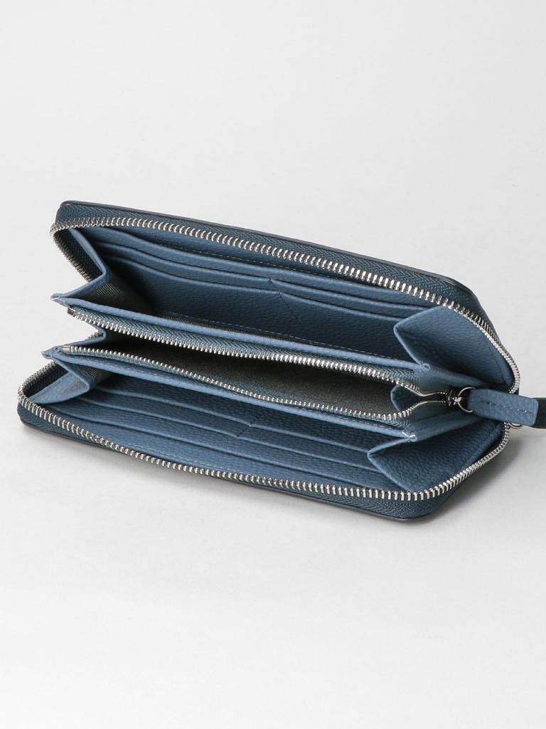 United Arrows Green Label Relaxing Grained Long 31466990325 0900 FREE Leather-Like Two-Color Wallet, BLACK(09)