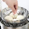 Stainless Steel Vegetable Folding Steamer Basket with Hook for Easy Picking (23cm) Silver