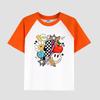 Girls' Short Sleeve Cotton T-Shirt with Printed Floral Design, Round Neck, Children's Casual Fashion Top for Summer