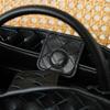 Retro-Tragetasche aus echtem Leder mit Metallknoten – Umhängetasche mit großem Fassungsvermögen