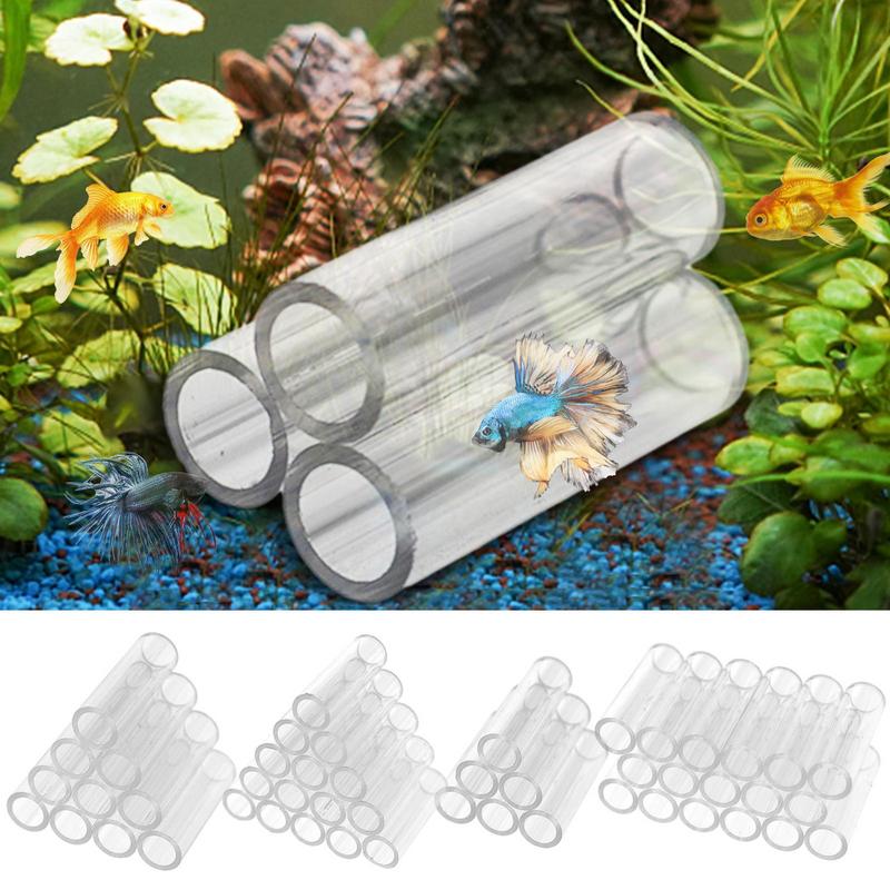 Shrimp Breeding Tube, Transparent Acrylic Crystal Shelter House for Fish Tank Tube Aquarium Shrimp Cave Breeding Habitat Pipes