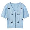 Women's Short V-Neck Knit Cardigan