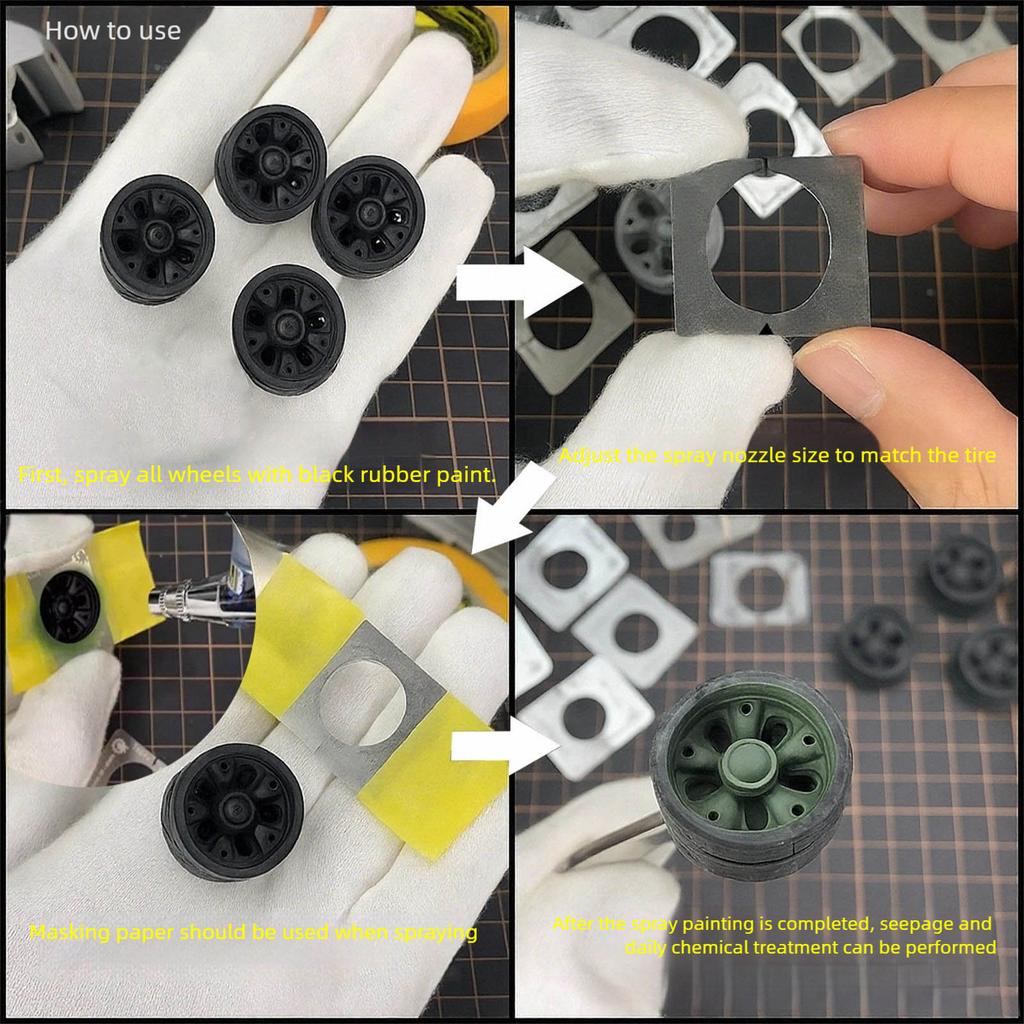 Miniature Tank Car Model Tire Coloring Tool With Precisions Guide Sprayer Stencil Template Tool Model Making Accessories