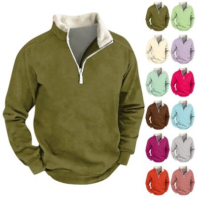 Spring And Autumn Men's Standing Collar Sweatshirt Is Outdoor Casual Sweaters Tops