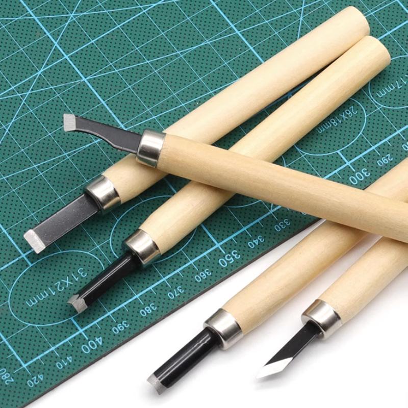 12Pcs Professional Wood Carving Chisel Knife Hand Tool Set For Basic Detailed Carving Woodworkers Gouges